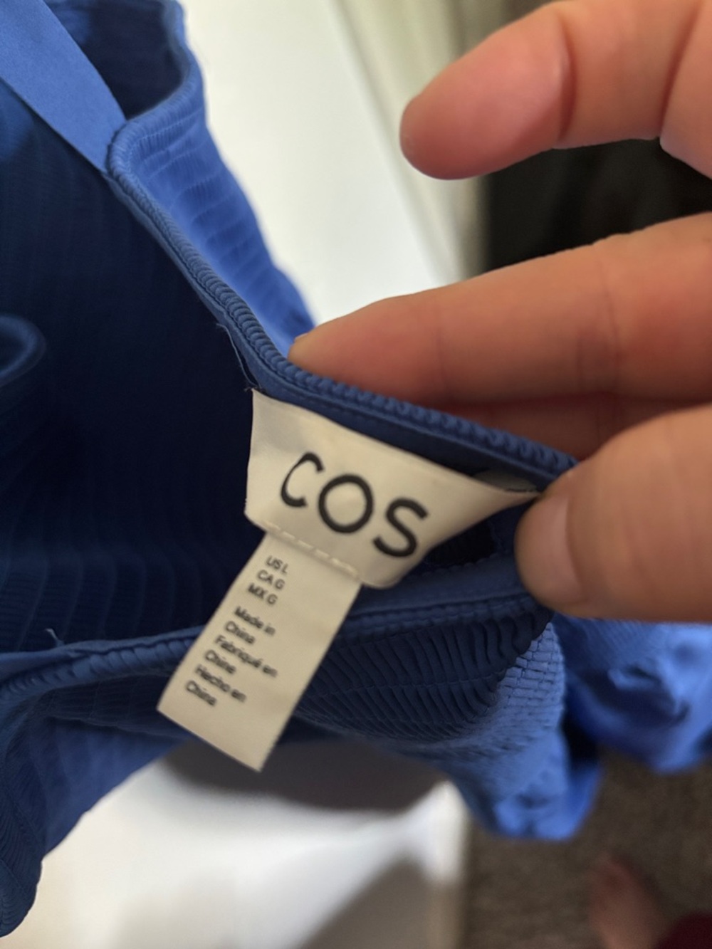 EUC - COS Tie Detail Smock Midi Dress - Bright Blue - Picture 4 of 4